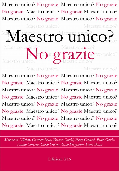 Copertina &middot; Maestro unico? No grazie