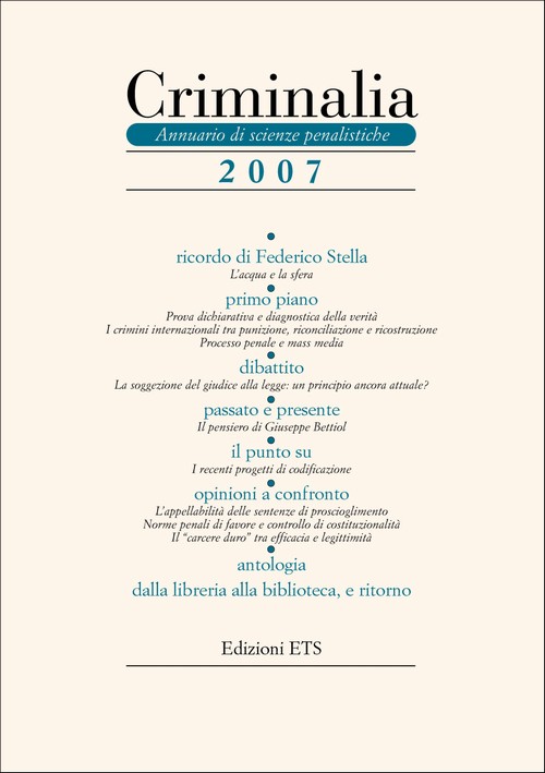 Copertina &middot; Criminalia 2007