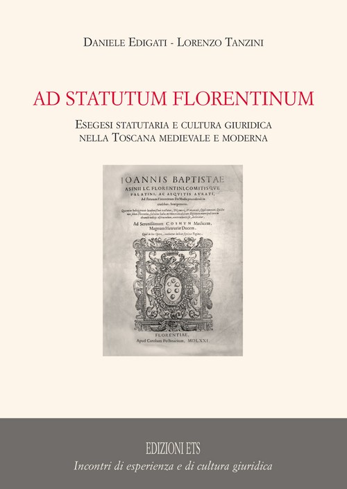 Copertina &middot; Ad statutum florentinum