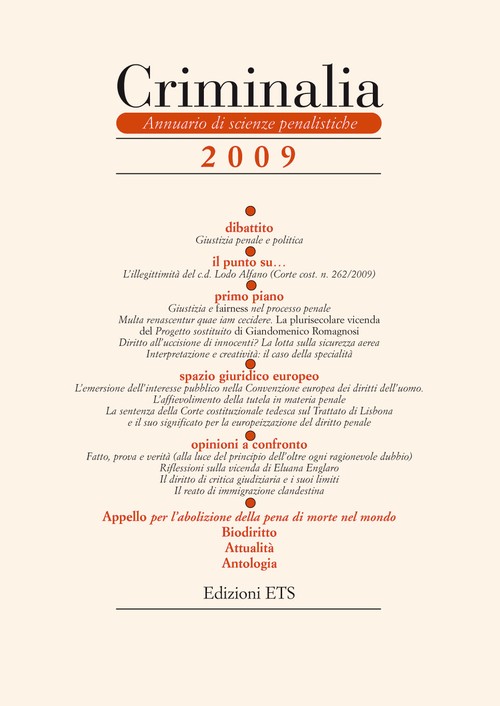 Copertina &middot; Criminalia 2009