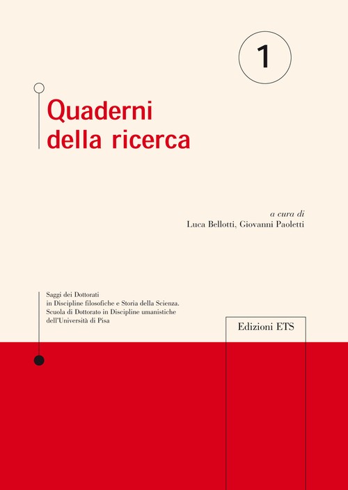 Copertina &middot; Quaderni della ricerca - 1