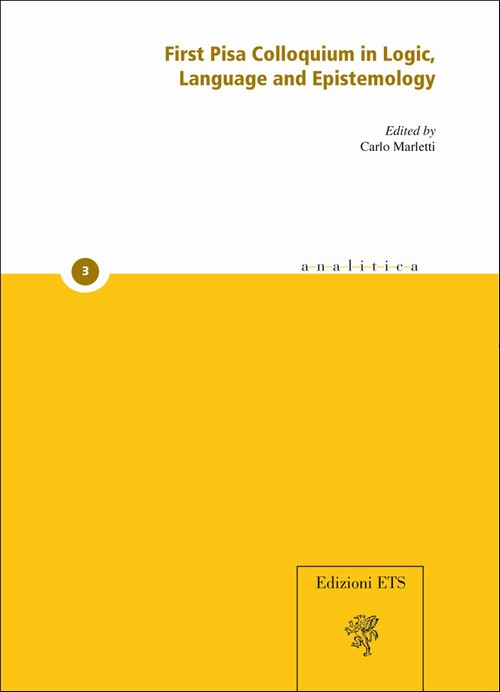 Copertina &middot; First Pisa Colloquium in Logic, Language and Epistemology