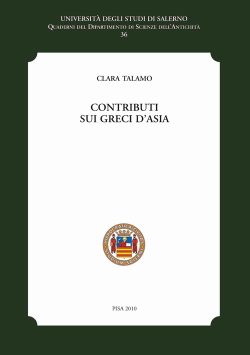 Copertina &middot; Contributi sui Greci d'Asia