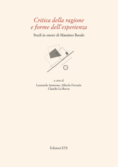 Copertina &middot; Critica della ragione e forme dell'esperienza