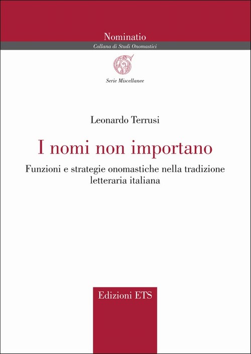 Copertina &middot; I nomi non importano