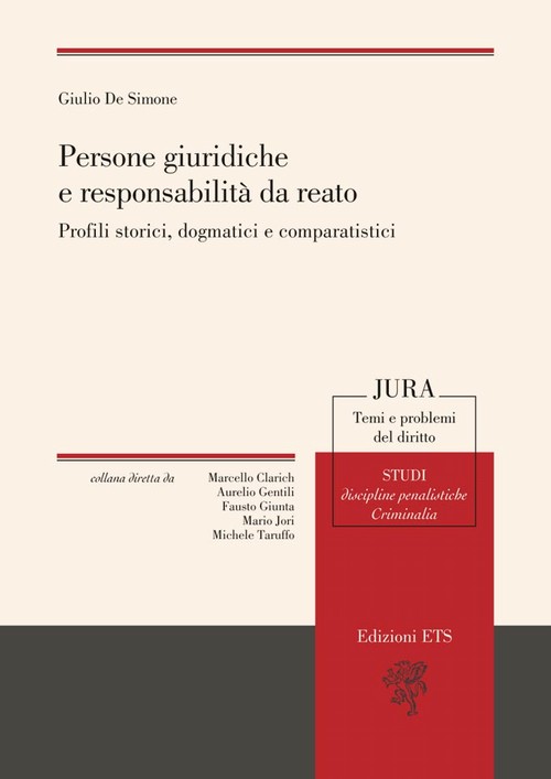 Copertina &middot; Persone giuridiche e responsabilità da reato