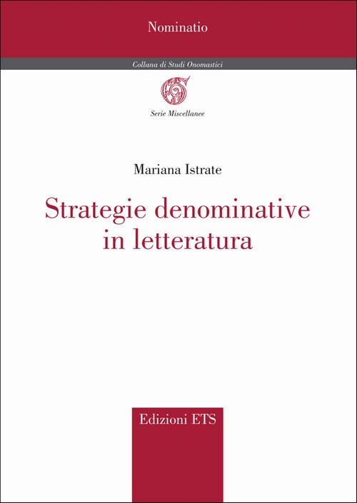 Copertina &middot; Strategie denominative in letteratura