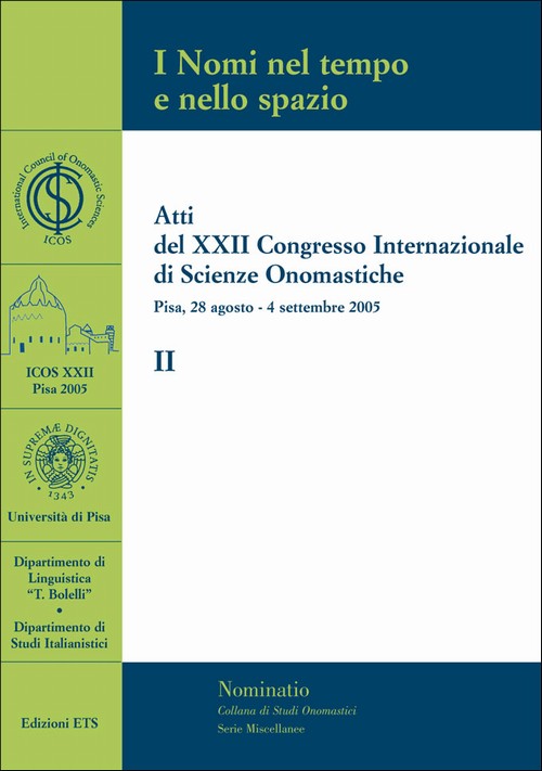 Copertina &middot; I Nomi nel tempo e nello spazio - II