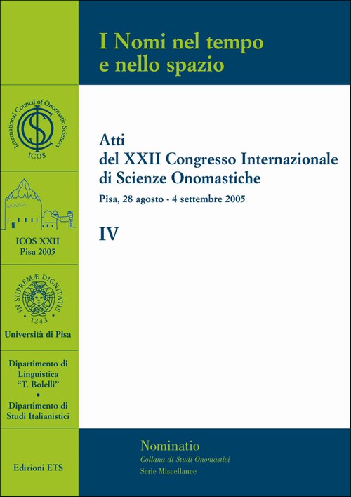 Copertina &middot; I Nomi nel tempo e nello spazio - IV