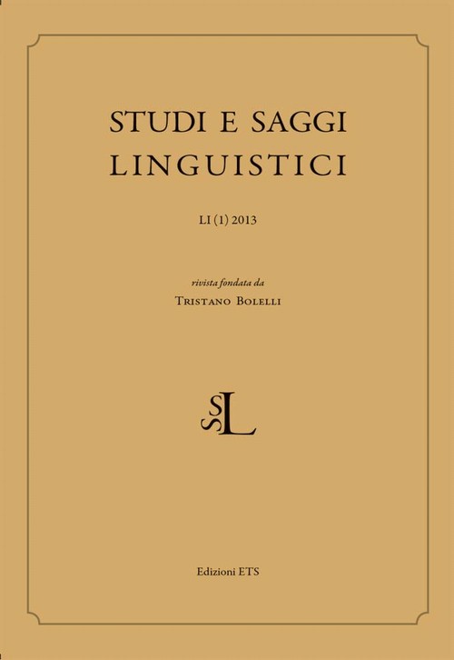 Copertina &middot; Studi e Saggi Linguistici LI (1)