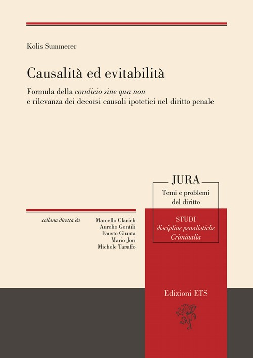 Copertina &middot; Causalità ed evitabilità