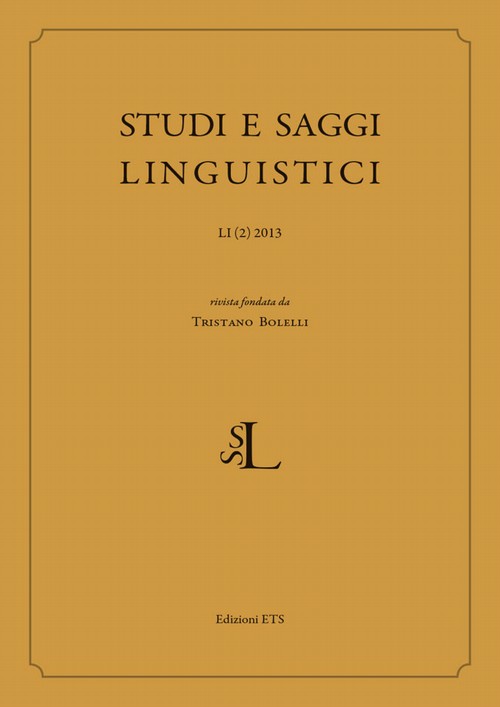 Copertina &middot; Studi e saggi linguistici LI (2)