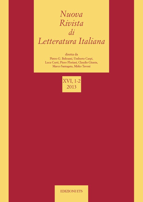 Copertina &middot; Nuova Rivista di Letteratura Italiana