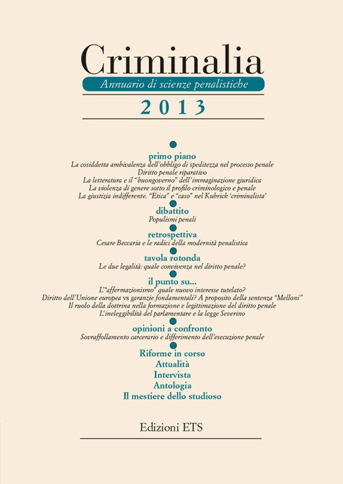 Copertina &middot; Criminalia 2013