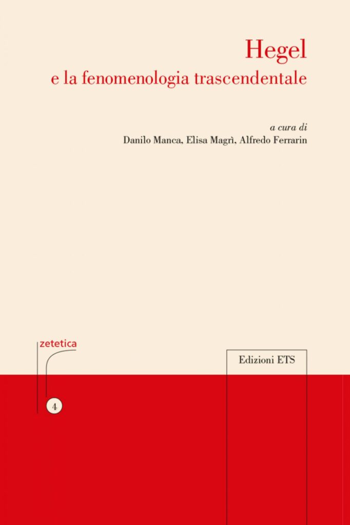 Copertina &middot; Hegel e la fenomenologia trascendentale