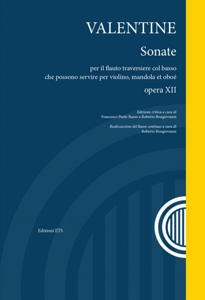 Copertina &middot; Sonate per il flauto traversiere col basso che possono servire per violino, mandola et obo&eacute; &ndash; opera XII&nbsp;