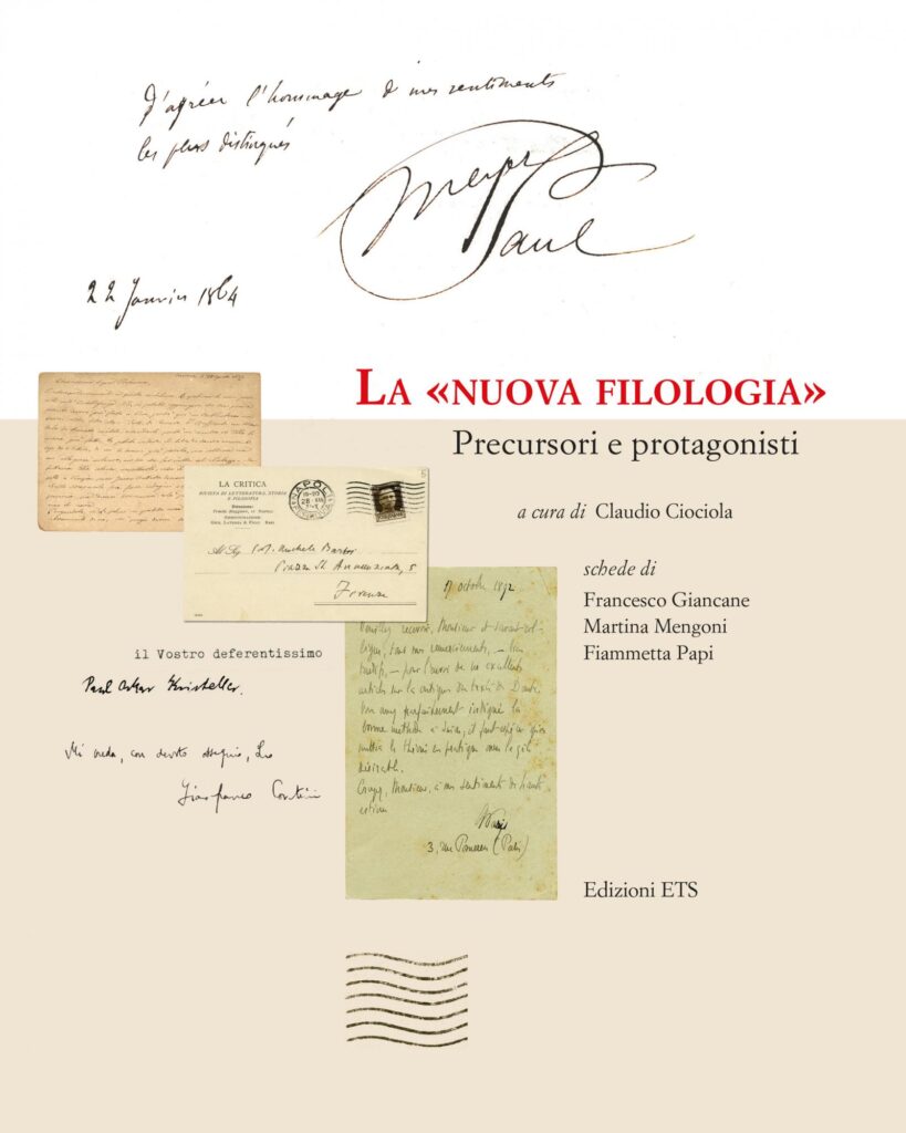 Copertina &middot; La &laquo;nuova filologia&raquo;