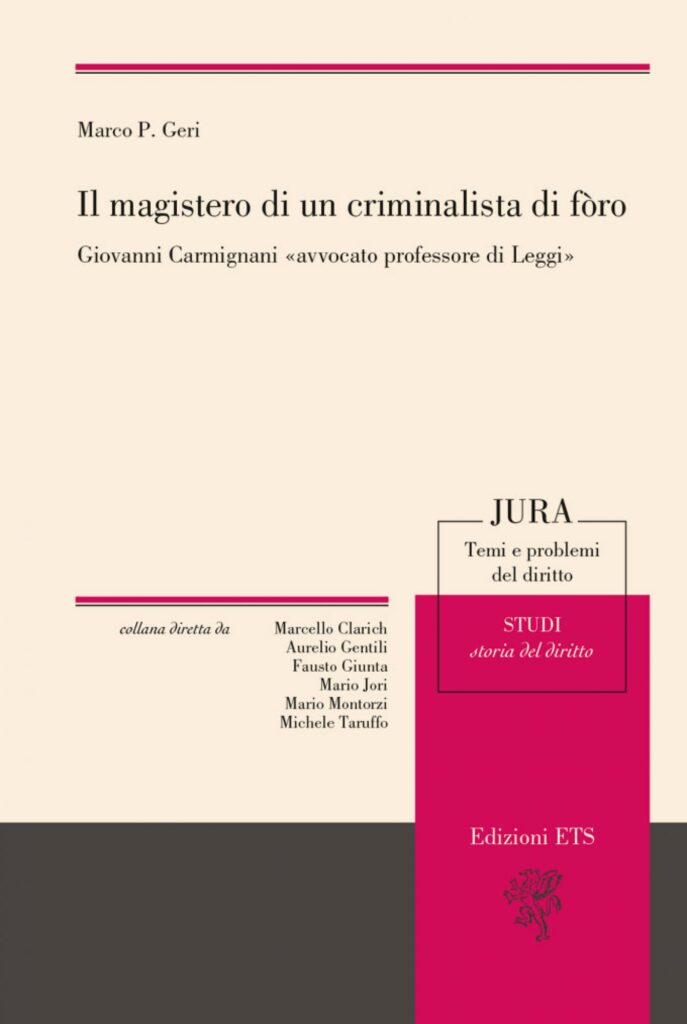Copertina &middot; Il magistero di un criminalista di f&ograve;ro