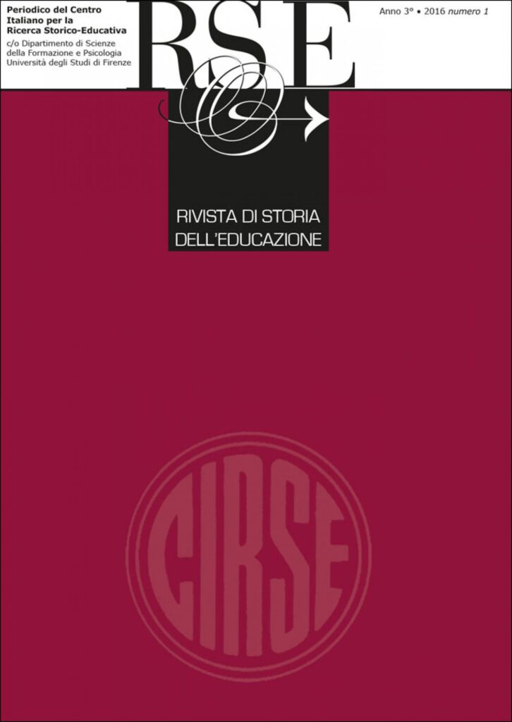 Copertina &middot; Rivista di storia dell’educazione