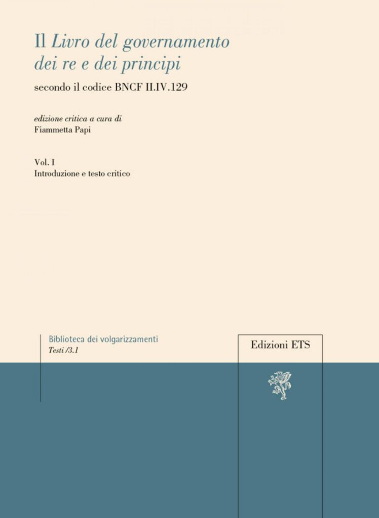 Copertina &middot; Il <em>Livro del governamento dei re e dei principi</em>