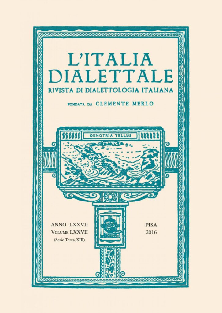 Copertina &middot; L'Italia dialettale