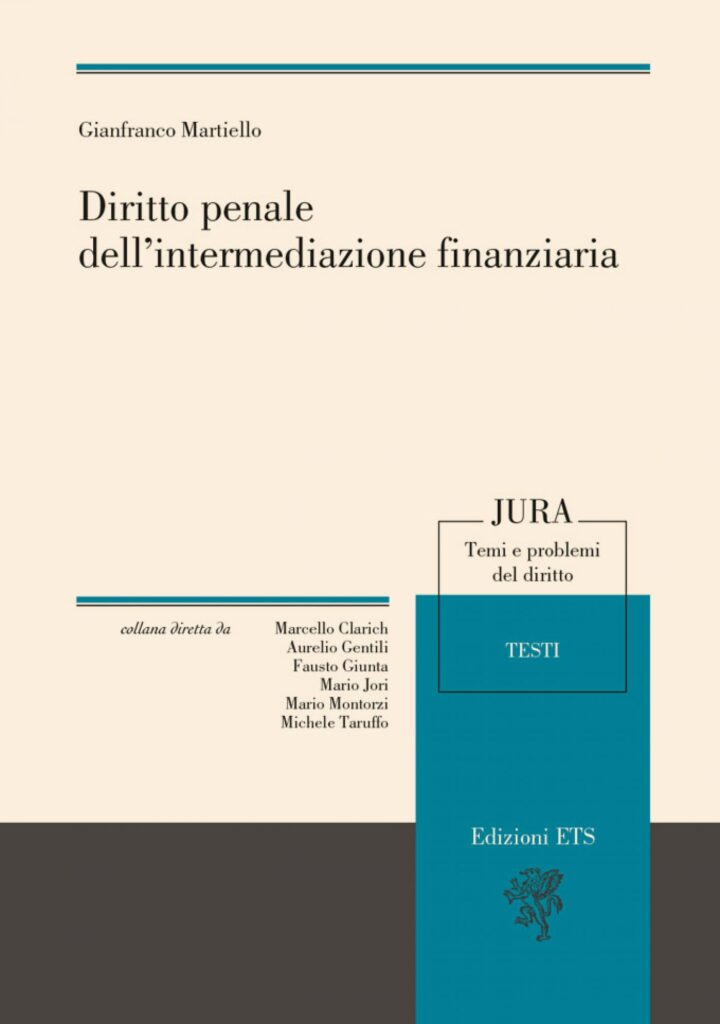Copertina &middot; Diritto penale dell&rsquo;intermediazione finanziaria