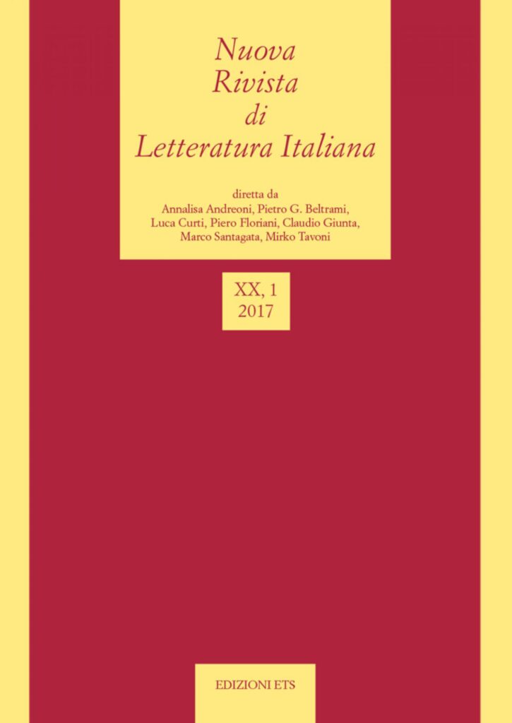 Copertina &middot; Nuova Rivista di Letteratura Italiana