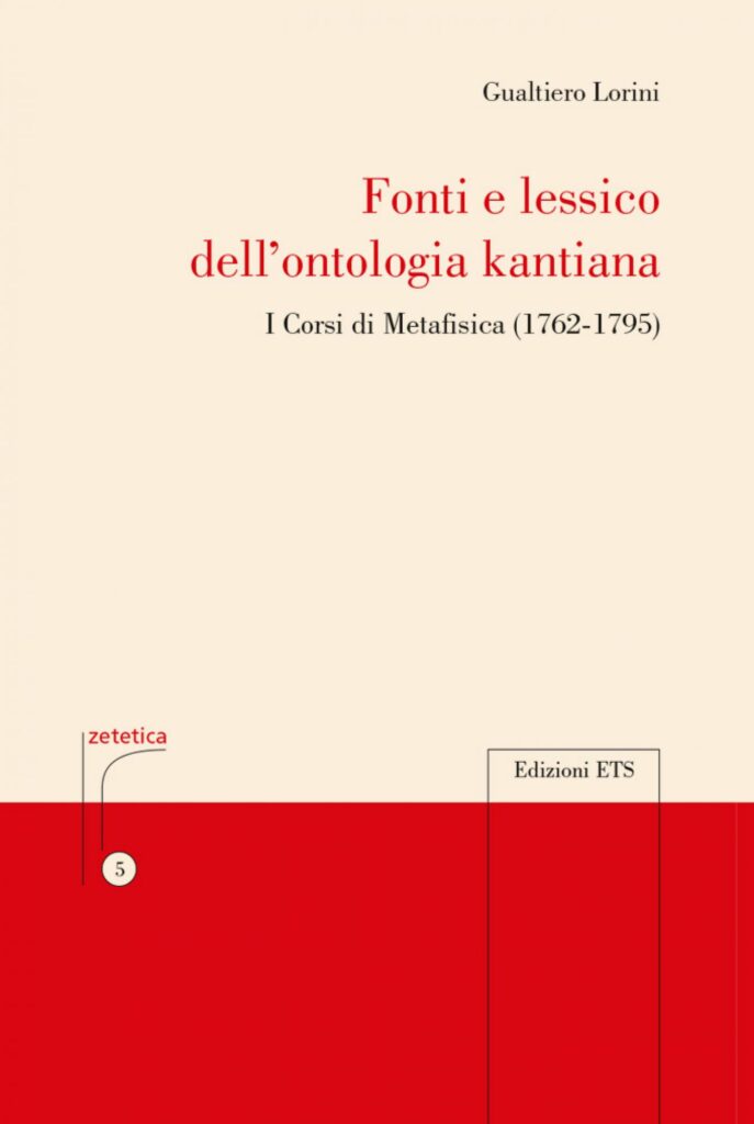 Copertina &middot; Fonti e lessico dell&rsquo;ontologia kantiana