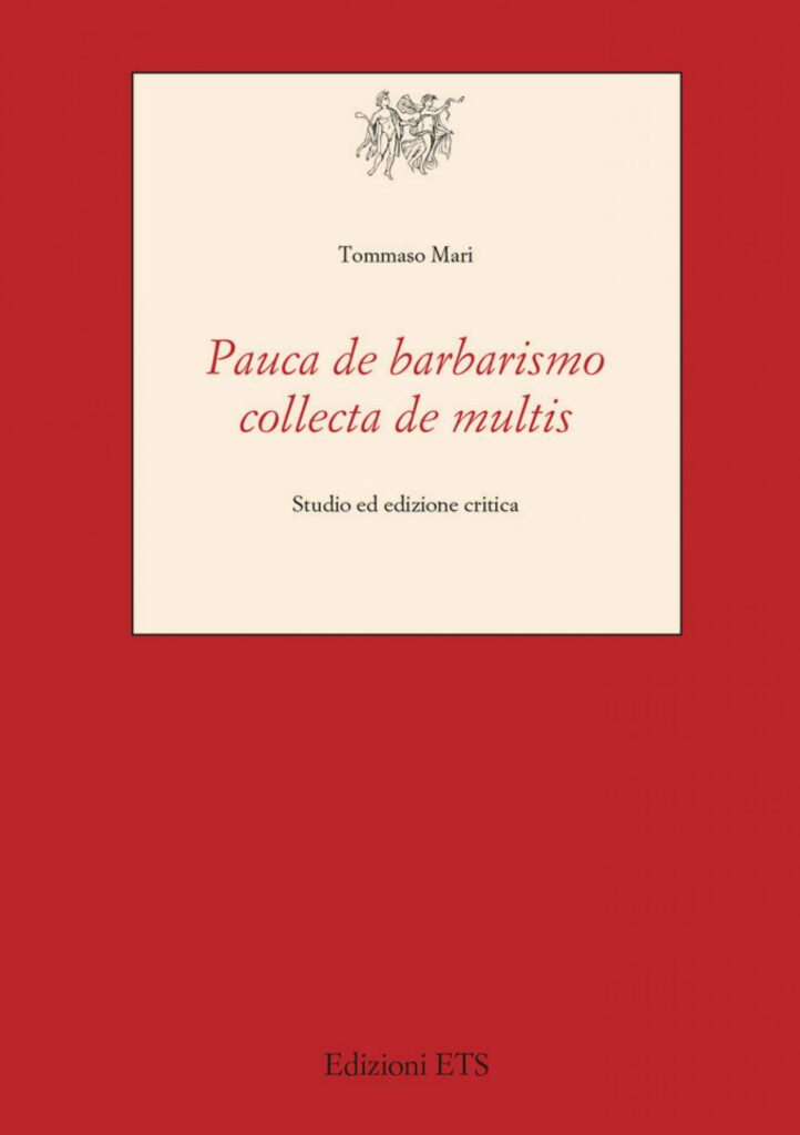 Copertina &middot; <em>Pauca de barbarismo collecta de multis</em>