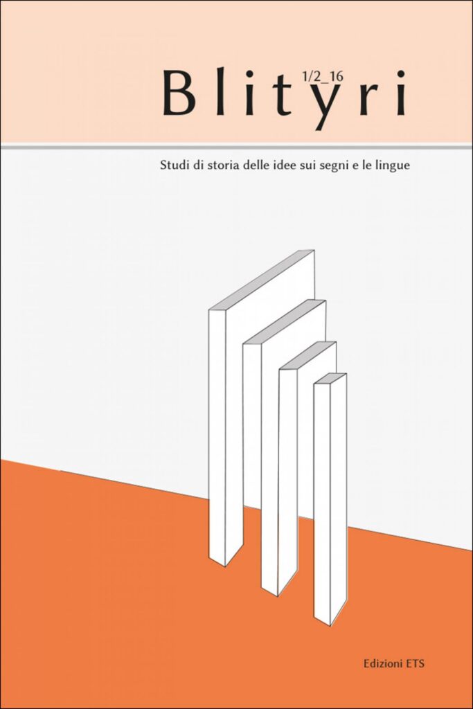 Copertina &middot; Blityri, V, 1/2, 2016