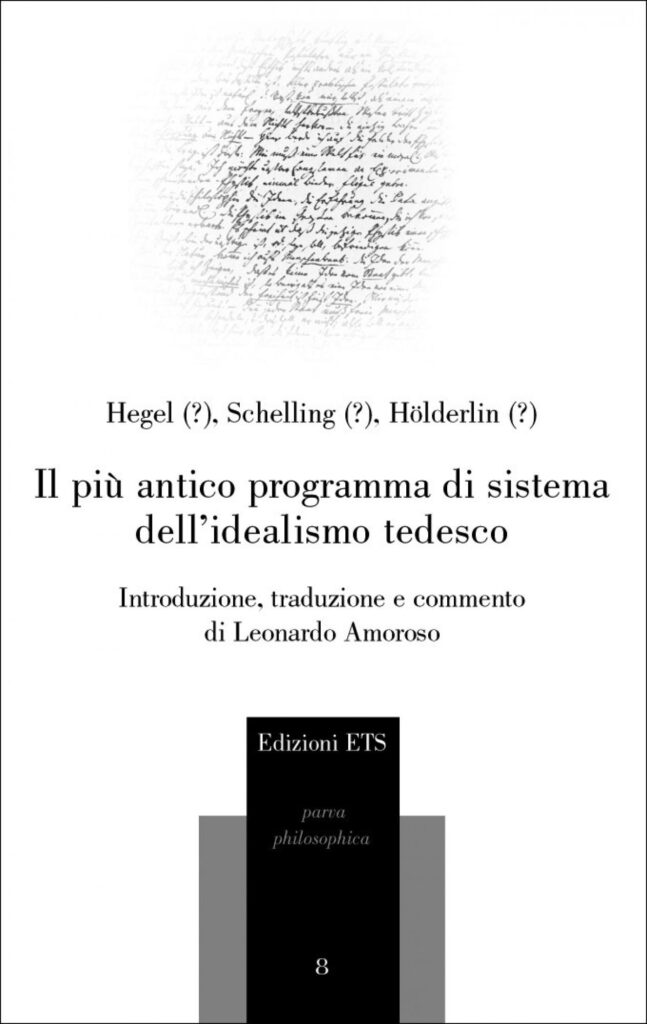 Copertina &middot; Il pi&ugrave; antico programma di sistema dell'idealismo tedesco