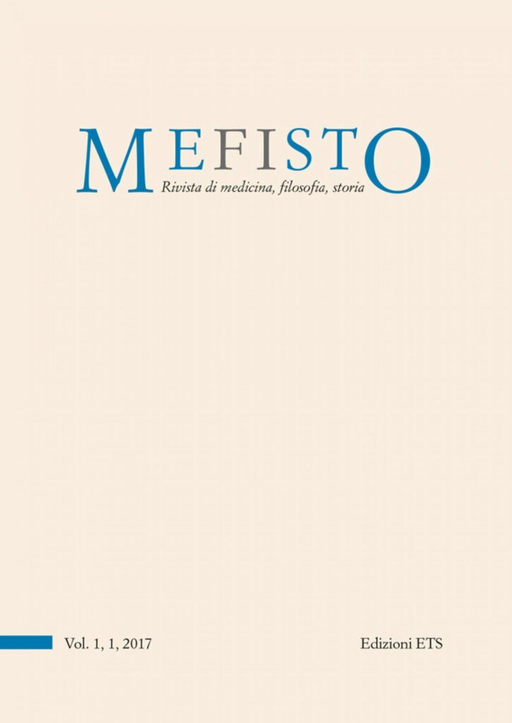 Copertina &middot; MEFISTO. Rivista di medicina, filosofia, storia