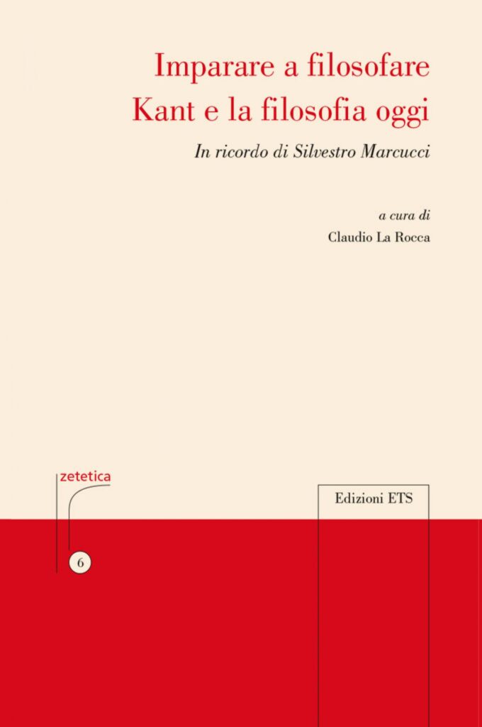 Copertina &middot; Imparare a filosofare. Kant e la filosofia oggi