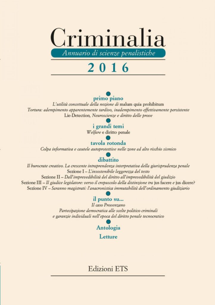 Copertina &middot; Criminalia 2016