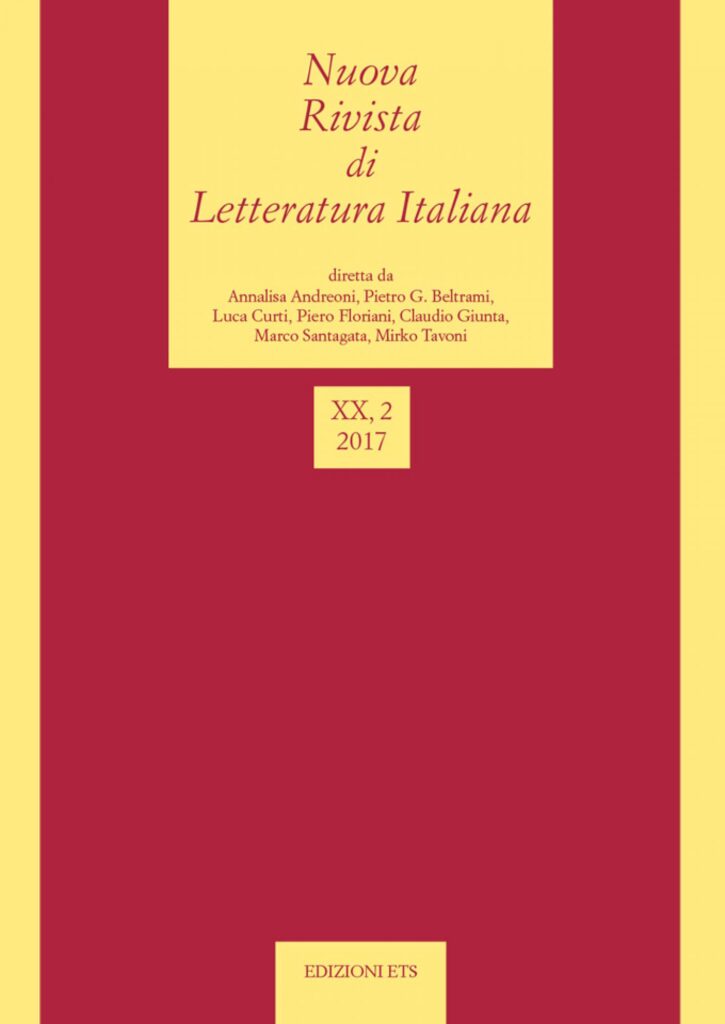 Copertina &middot; Nuova Rivista di Letteratura Italiana