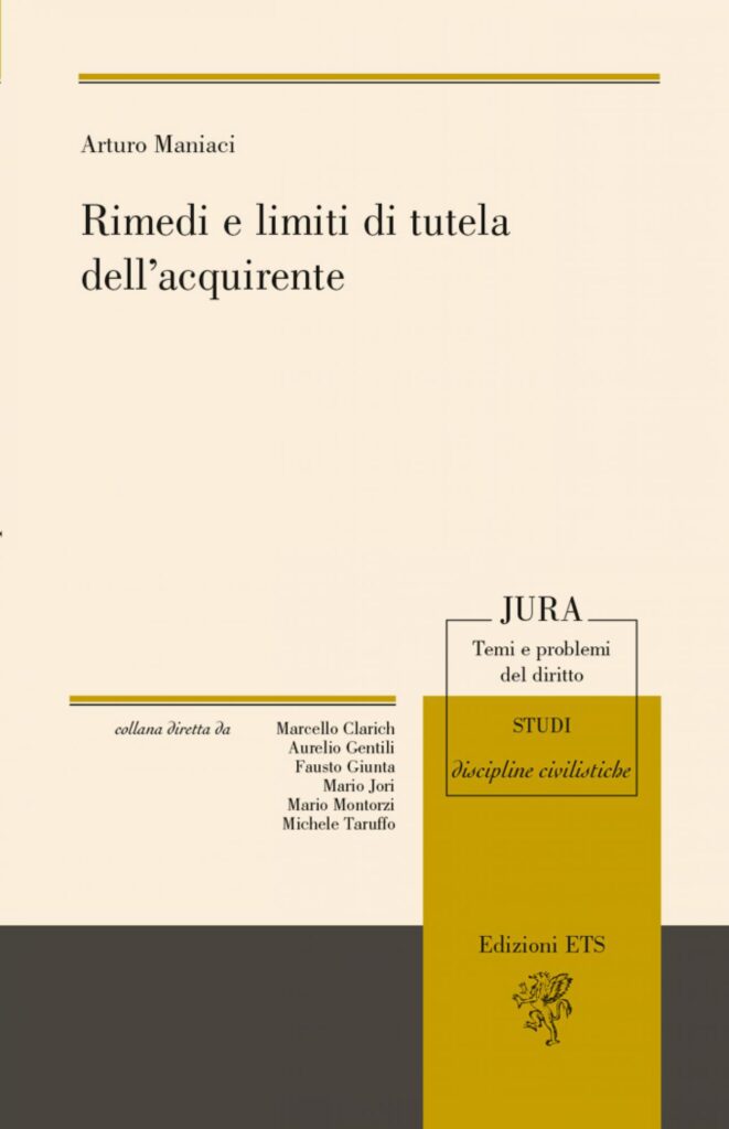 Copertina &middot; Rimedi e limiti di tutela dell&rsquo;acquirente