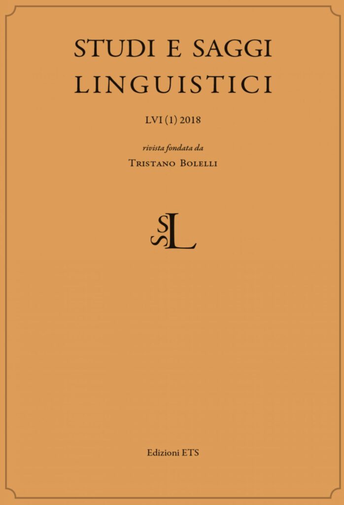 Copertina &middot; Studi e saggi linguistici