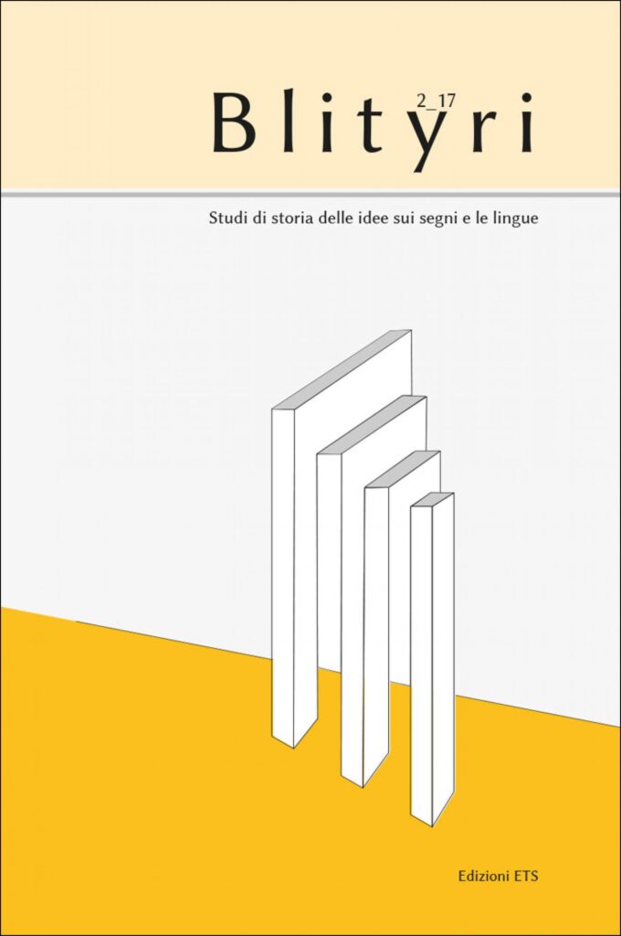 Copertina &middot; Blityri, VI, 2, 2017