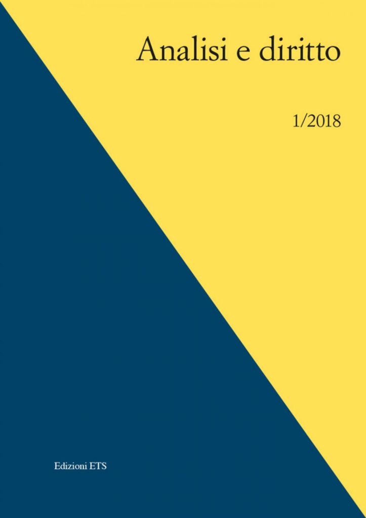 Copertina &middot; Analisi e diritto, 1/2018