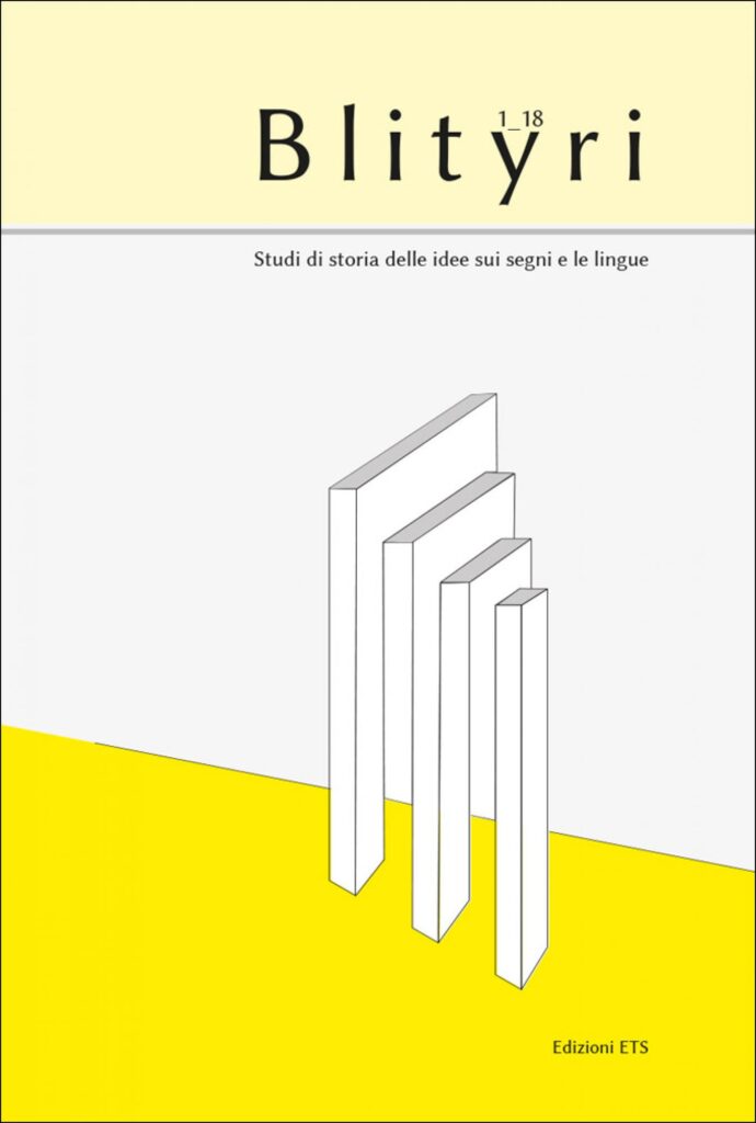 Copertina &middot; Blityri, VII, 1, 2018