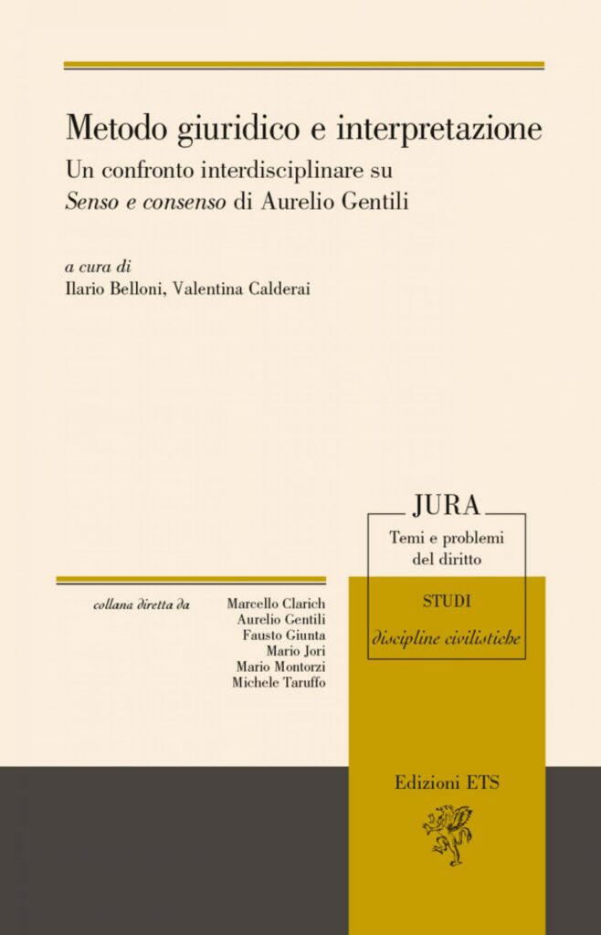 Copertina &middot; Metodo giuridico e interpretazione