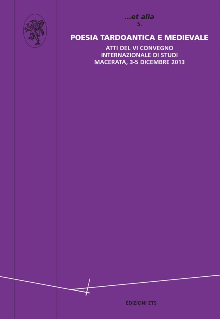 Copertina &middot; Poesia tardoantica e medievale