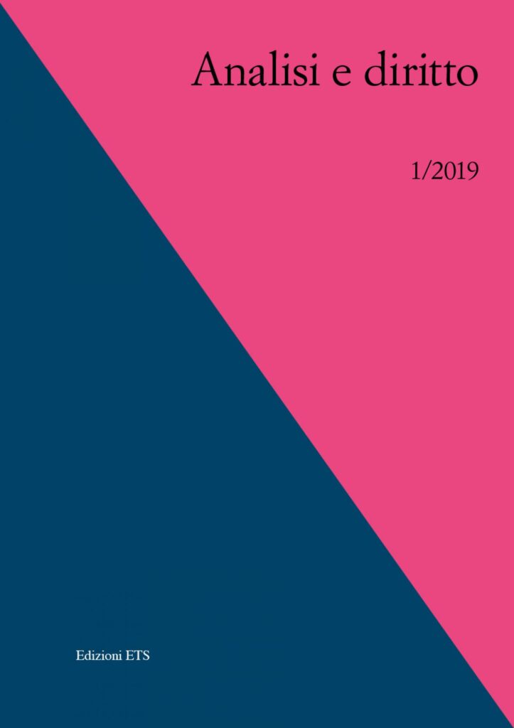 Copertina &middot; Analisi e diritto, 1/2019