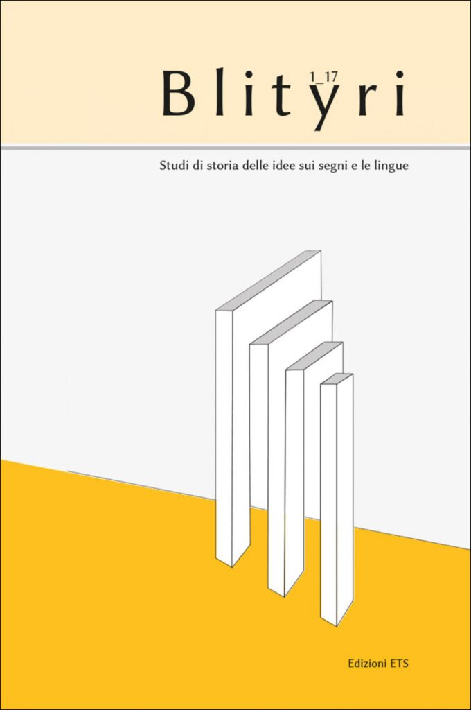 Copertina &middot; Blityri, VI, 1, 2017