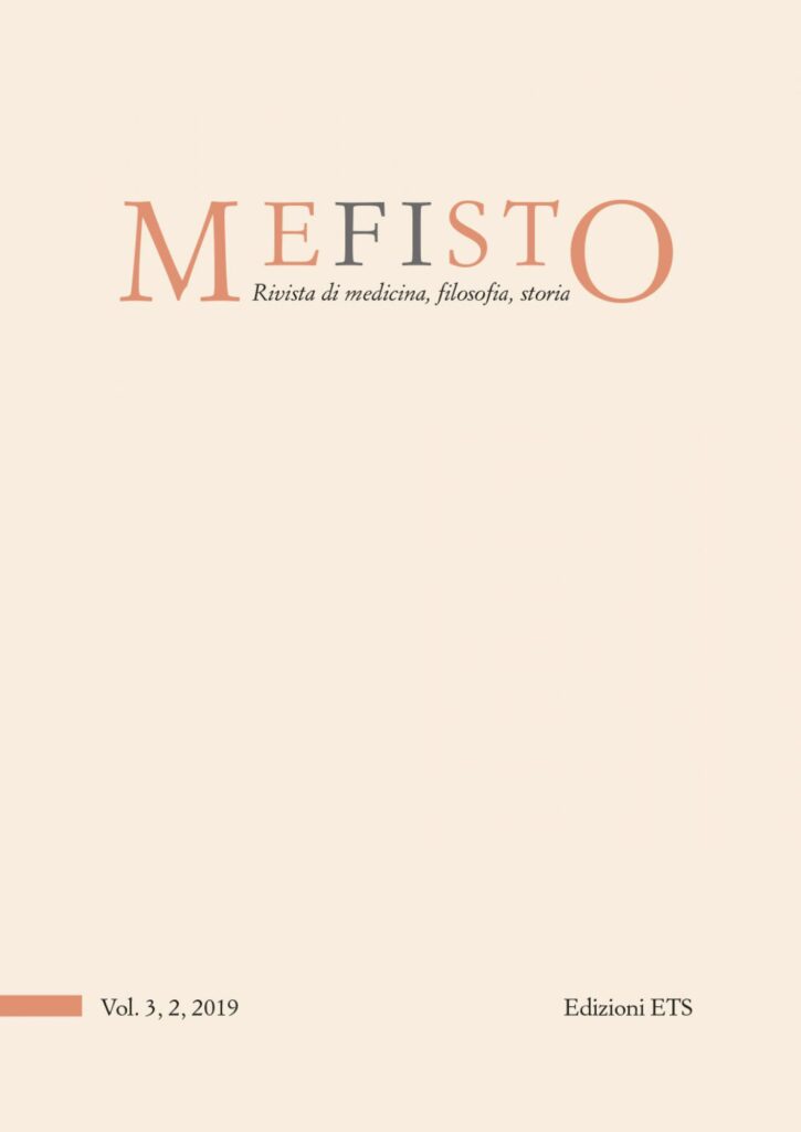 Copertina &middot; MEFISTO. Rivista di medicina, filosofia, storia