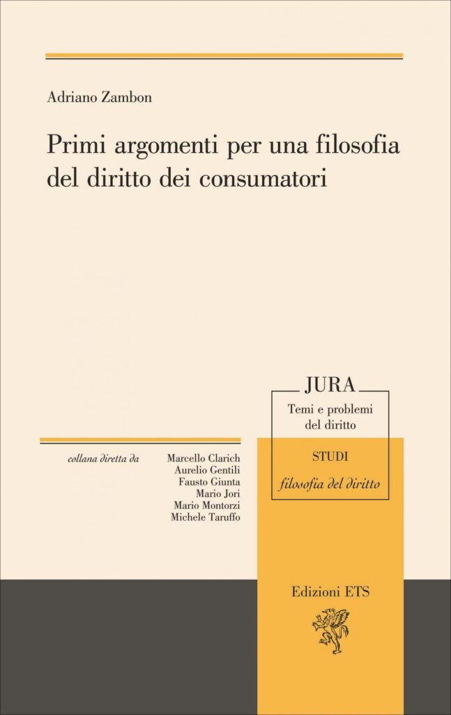 Copertina &middot; Primi argomenti per una filosofia&nbsp;del diritto dei consumatori
