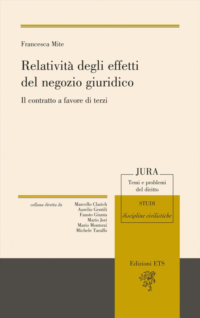 Copertina &middot; Relativit&agrave; degli effetti del negozio giuridico