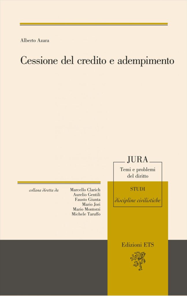 Copertina &middot; Cessione del credito e adempimento