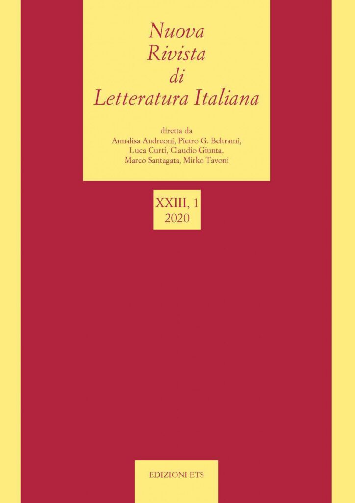 Copertina &middot; Nuova rivista di letteratura italiana 2020, 1