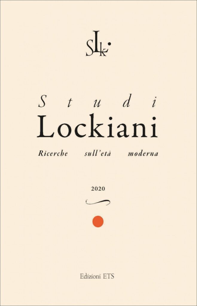 Copertina &middot; Studi Lockiani 1, 2020